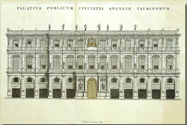 Palazzo Civico di Torino dopo l’ampliamento di Benedetto Alfieri