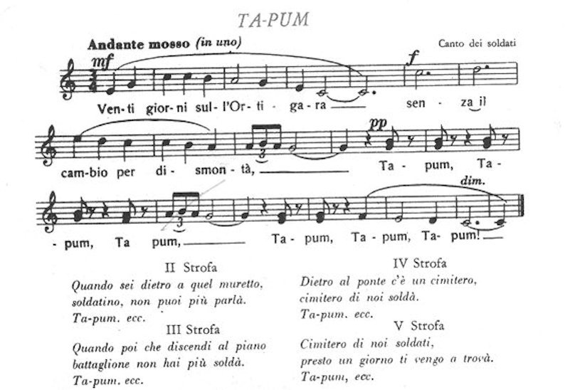 Tapum, canzone di anonimo