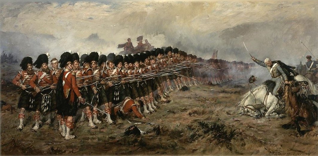 Lo schieramento della fanteria inglese. La sottile linea rossa