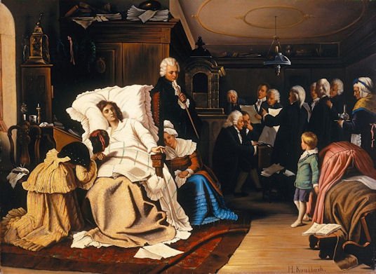 Mozart morente in un dipinto di Herman Kaulbach