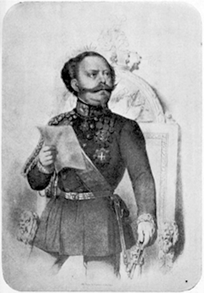 re Vittorio Emanuele II mentre legge il discorso